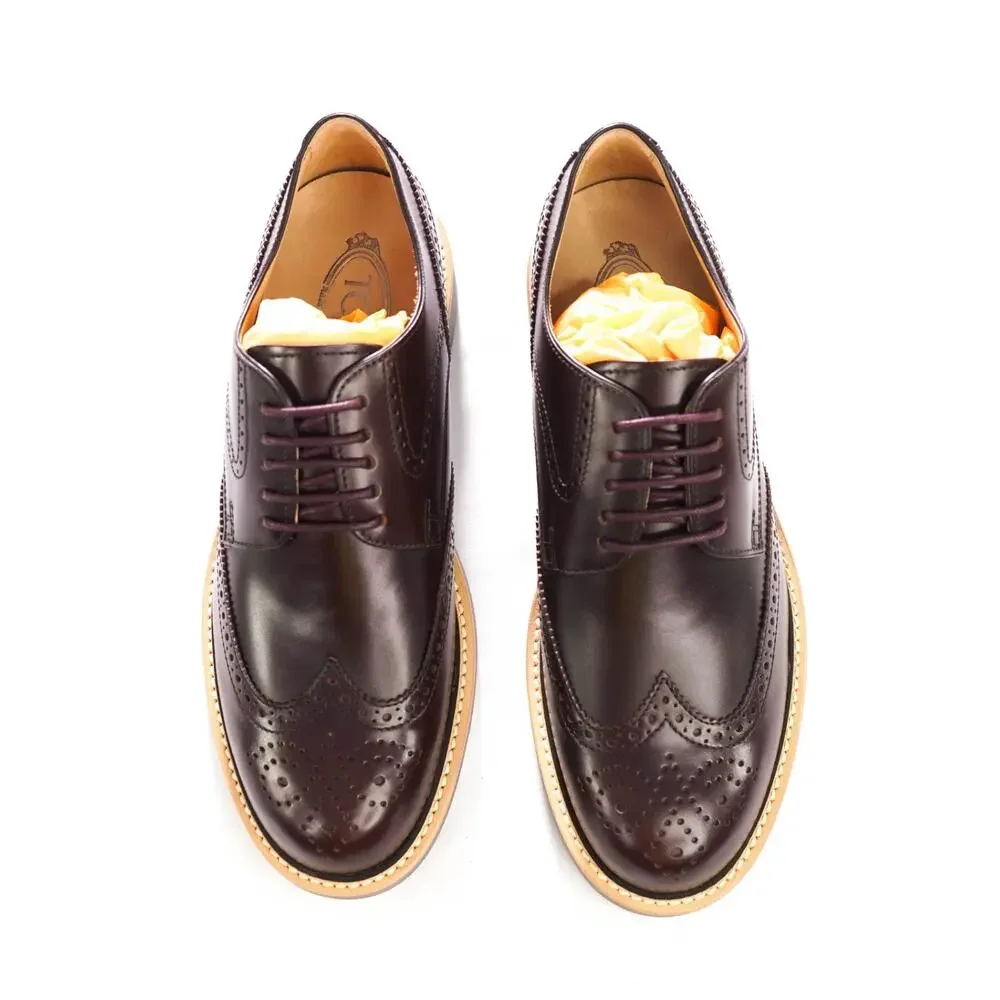 $750 TOD'S - Brown Leather Derby - US 8 (7UK)